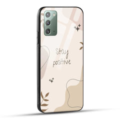 Samsung Galaxy Note 20 Back Cover Cream Beige Aesthetic Printed Glass Case