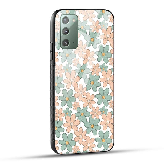 Samsung Galaxy Note 20 Back Cover Aesthetic Flowers Printed Glass Case