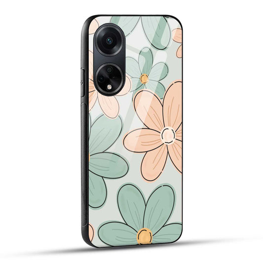 OPPO F23 5G Back Cover Aesthetic Flower Printed Glass Case