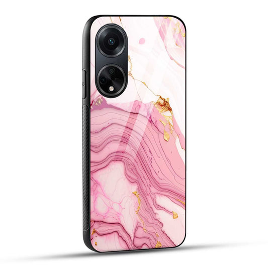 OPPO F23 5G Back Cover Pink Marble Printed Glass Case