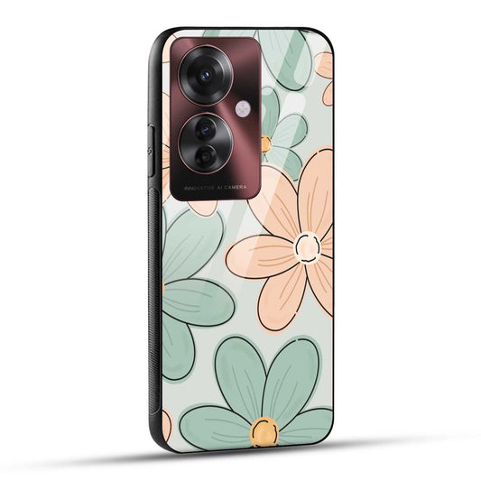OPPO F25 PRO 5G Back Cover Aesthetic Flower Printed Glass Case