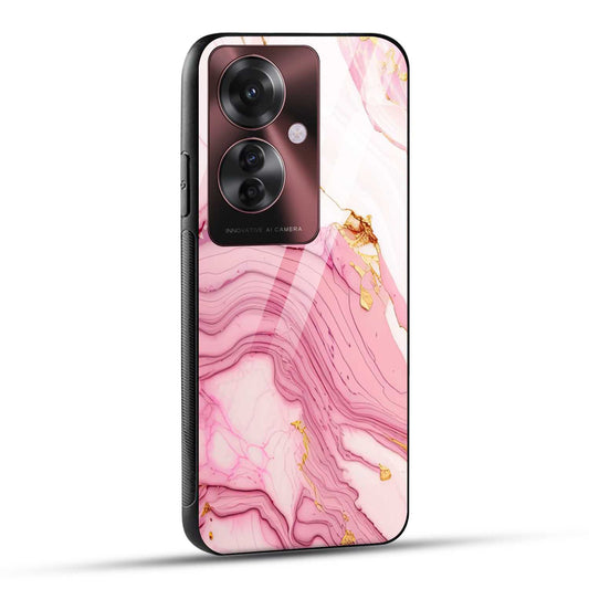 OPPO F25 PRO 5G Back Cover Pink Marble Printed Glass Case