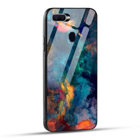 OPPO F9 Back Cover Abstract Color Printed Glass Case