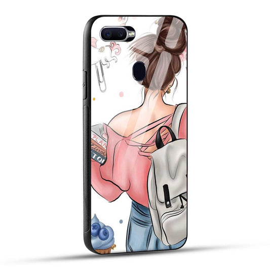 OPPO F9 Back Cover Padhaku Girl Printed Glass Case