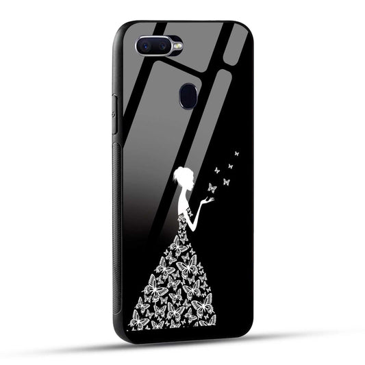 OPPO F9 Back Cover Butterfly Girl Printed Glass Case