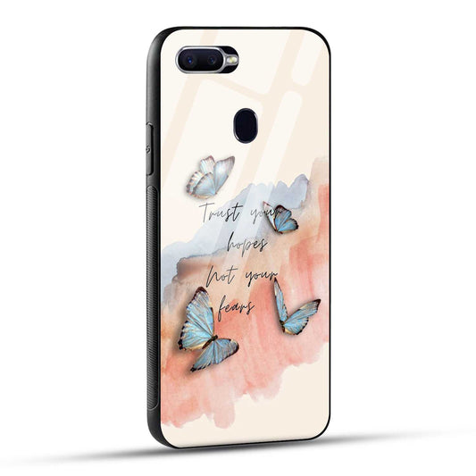OPPO F9 Back Cover Trust Your Hopes Printed Glass Case
