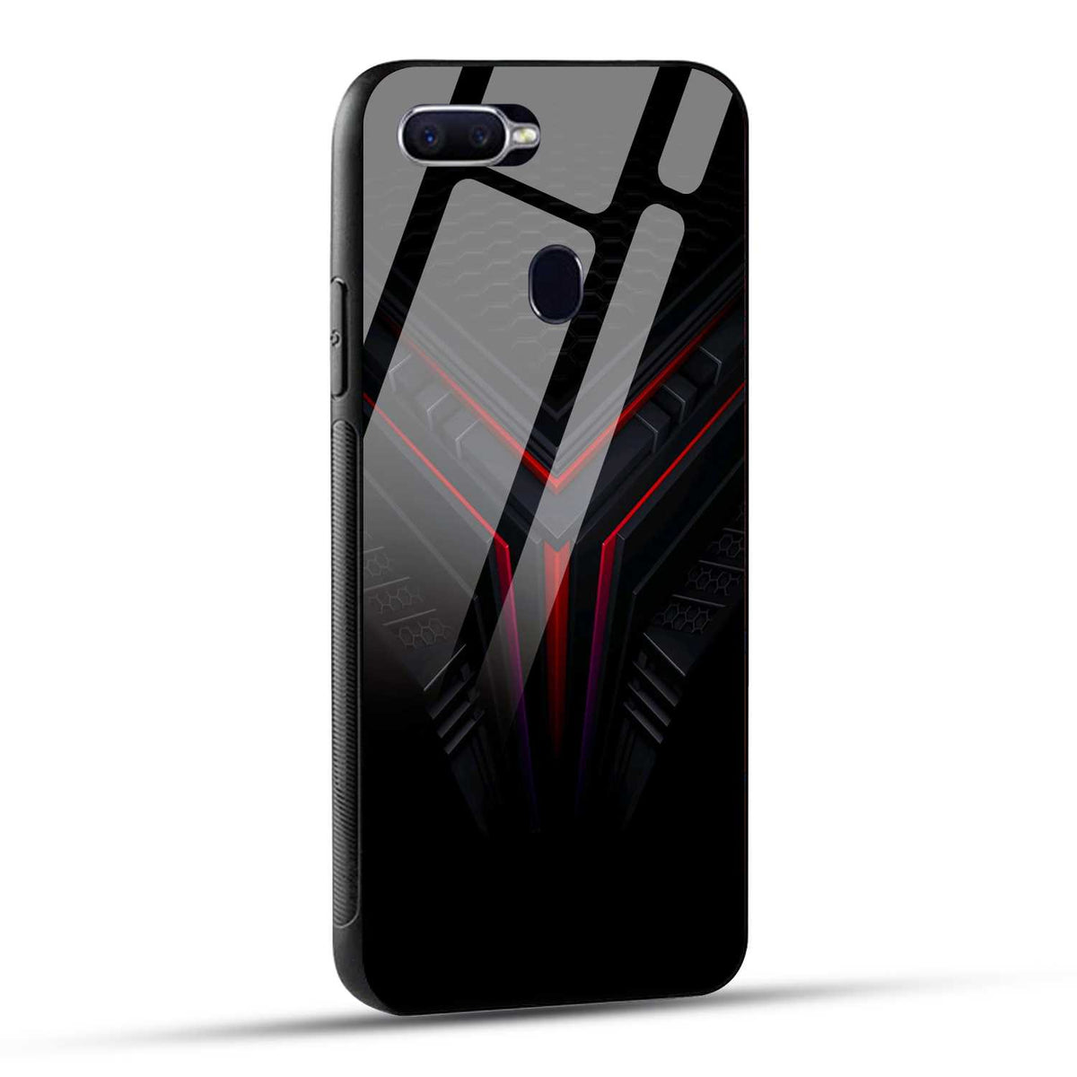 OPPO F9 Back Cover Abstract Robotic Printed Glass Case