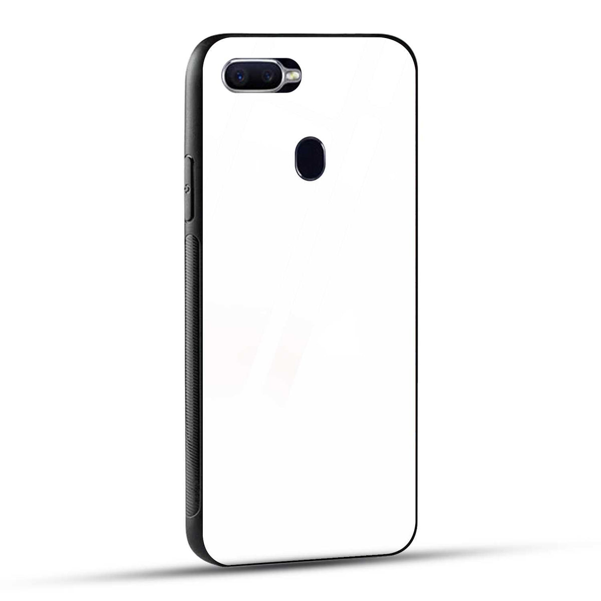 OPPO F9 Back Cover Plain White Printed Glass Case