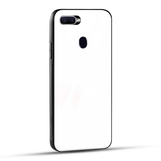 OPPO F9 Back Cover Plain White Printed Glass Case