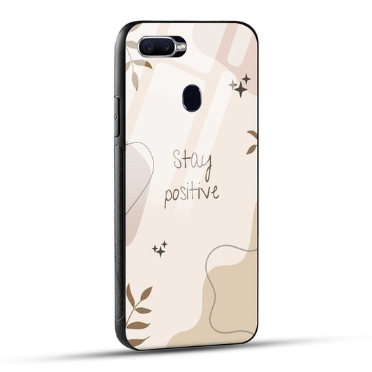 OPPO F9 Back Cover Cream Beige Aesthetic Printed Glass Case