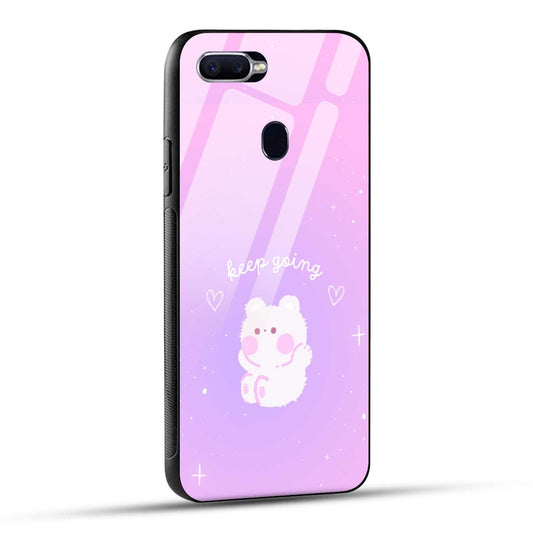 OPPO F9 Back Cover Pink Purple Gradient Aesthetic Motivational Printed Glass Case