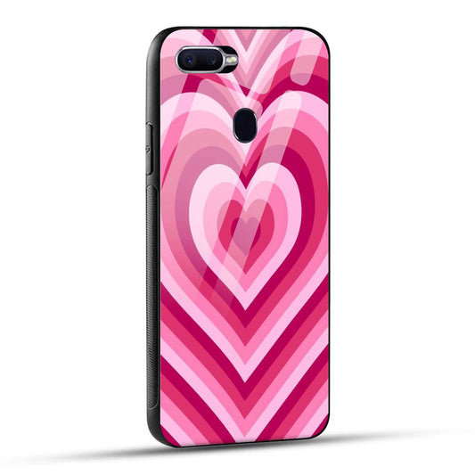 OPPO F9 Back Cover Love Hearts Printed Glass Case