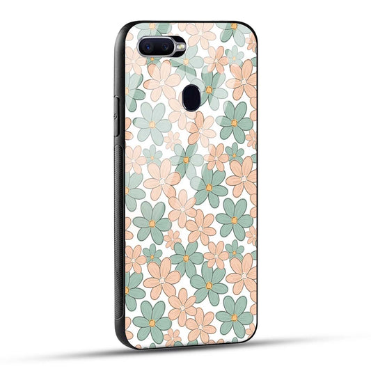 OPPO F9 Back Cover Aesthetic Flowers Printed Glass Case