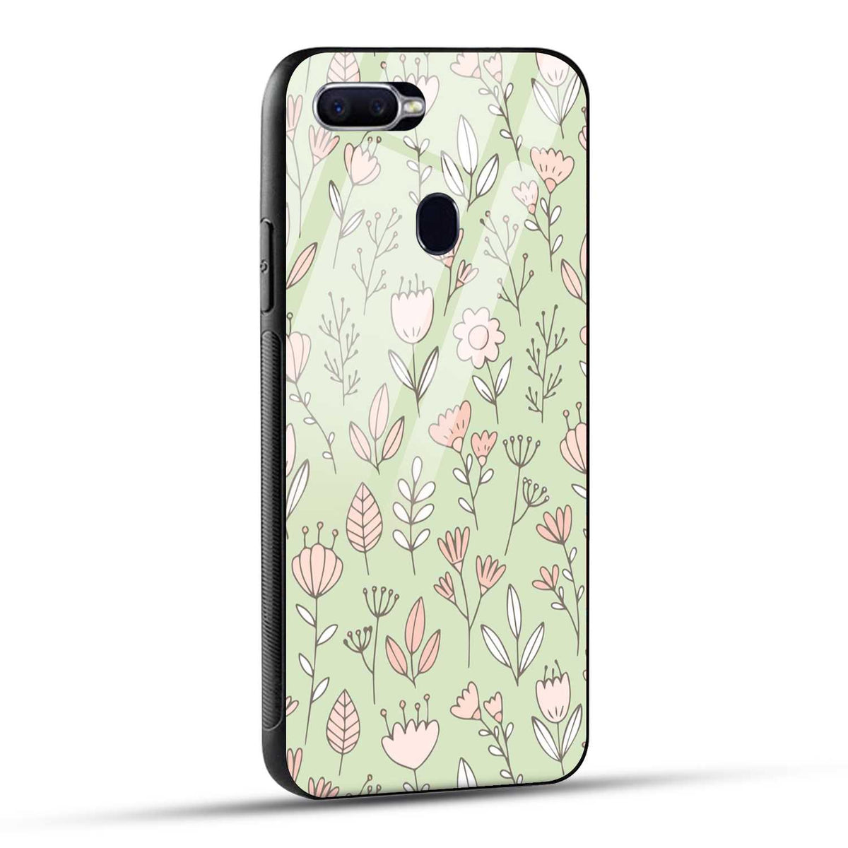 OPPO F9 Back Cover Flower Art Printed Glass Case