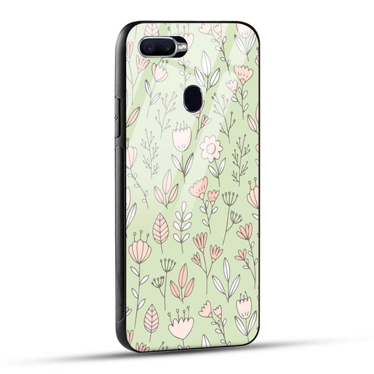 OPPO F9 Back Cover Flower Art Printed Glass Case