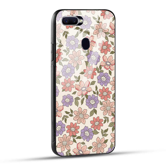 OPPO F9 Back Cover Flowers In Retro  Printed Glass Case