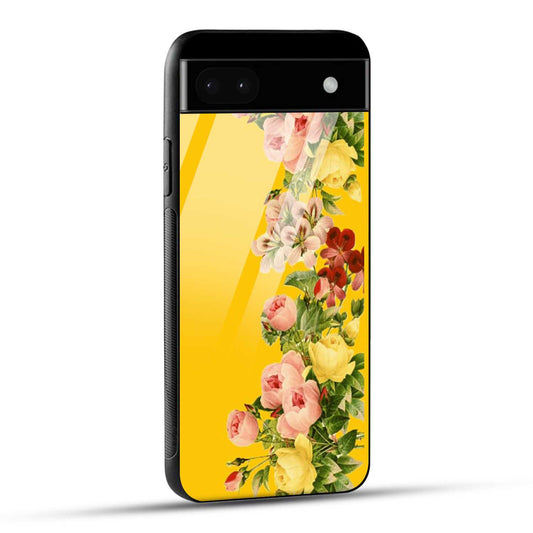 Google Pixel 6A Back Cover Yellow Flowers Printed Glass Case