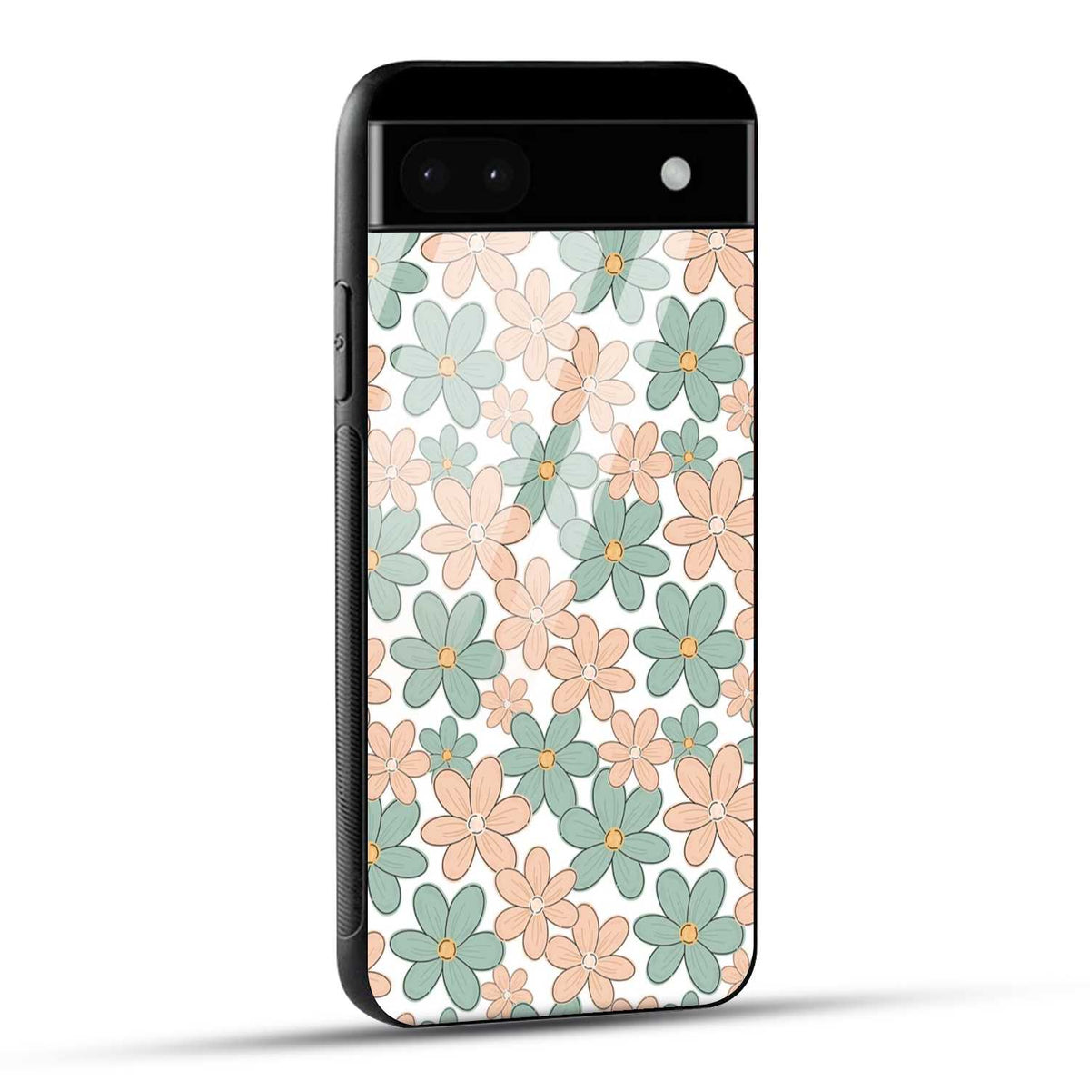 Google Pixel 6A Back Cover Aesthetic Flowers Printed Glass Case