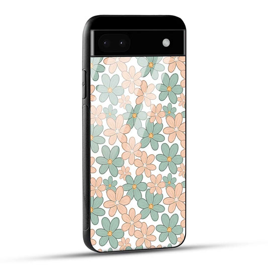 Google Pixel 6A Back Cover Aesthetic Flowers Printed Glass Case