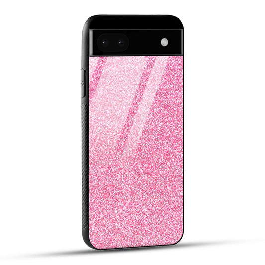 Google Pixel 6A Back Cover Pink Glitter Printed Glass Case