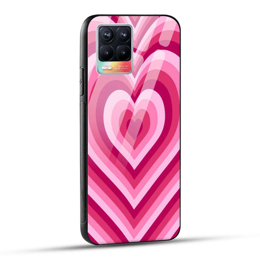 Realme 8 Back Cover Love Hearts Printed Glass Case