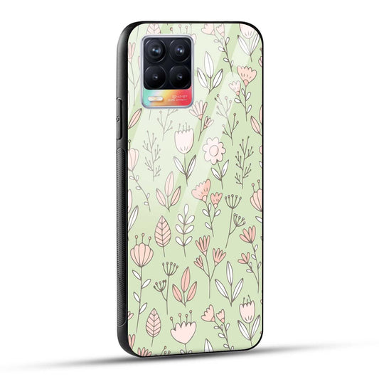 Realme 8 Back Cover Flower Art Printed Glass Case
