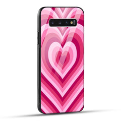 Samsung Galaxy S10 4G Back Cover Love Hearts Printed Glass Case