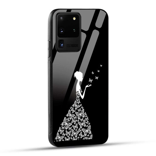 Samsung Galaxy S20 Ultra Back Cover Butterfly Girl Printed Glass Case