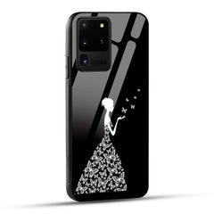 Samsung Galaxy S20 Ultra Back Cover Butterfly Girl Printed Glass Case