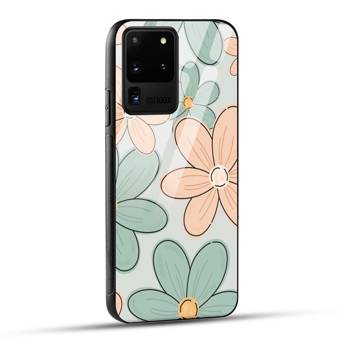 Samsung Galaxy S20 Ultra Back Cover Aesthetic Flower Printed Glass Case
