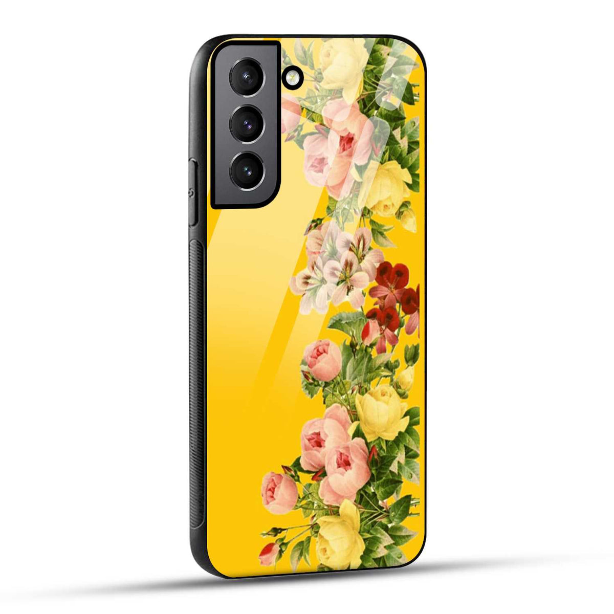 Samsung Galaxy S22 Plus 5G Back Cover Yellow Flowers Printed Glass Case
