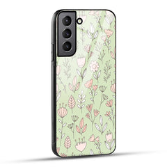 Samsung Galaxy S22 5G Back Cover Flower Art Printed Glass Case
