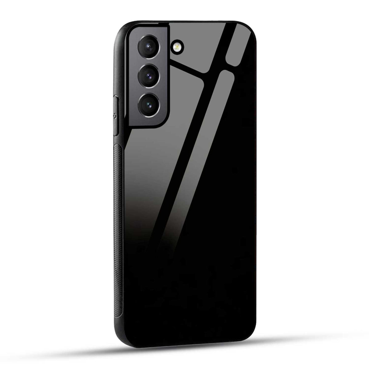 Samsung Galaxy S21 Plus 5G Back Cover Solid Black Printed Glass Case