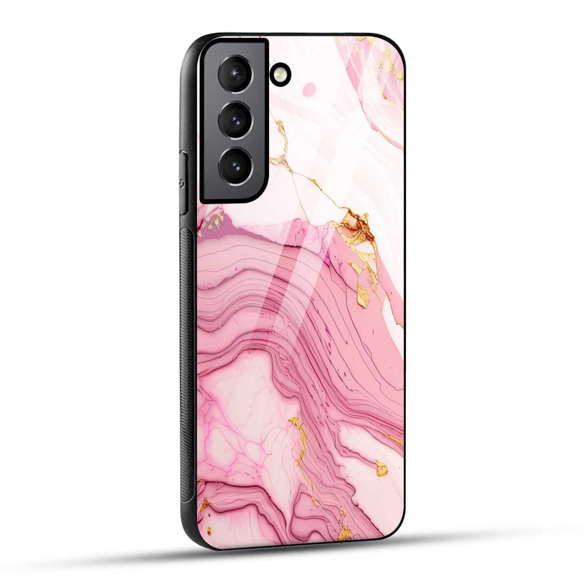 Samsung Galaxy S21 Plus 5G Back Cover Pink Marble Printed Glass Case