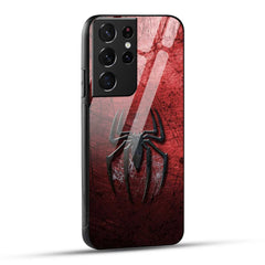 Samsung Galaxy S21 Ultra 5G Back Cover Red Spider Printed Glass Case