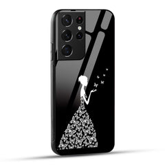 Samsung Galaxy S21 Ultra 5G Back Cover Butterfly Girl Printed Glass Case