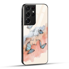 Samsung Galaxy S21 Ultra 5G Back Cover Trust Your Hopes Printed Glass Case