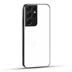 Samsung Galaxy S21 Ultra 5G Back Cover Plain White Printed Glass Case