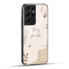 Samsung Galaxy S21 Ultra 5G Back Cover Cream Beige Aesthetic Printed Glass Case