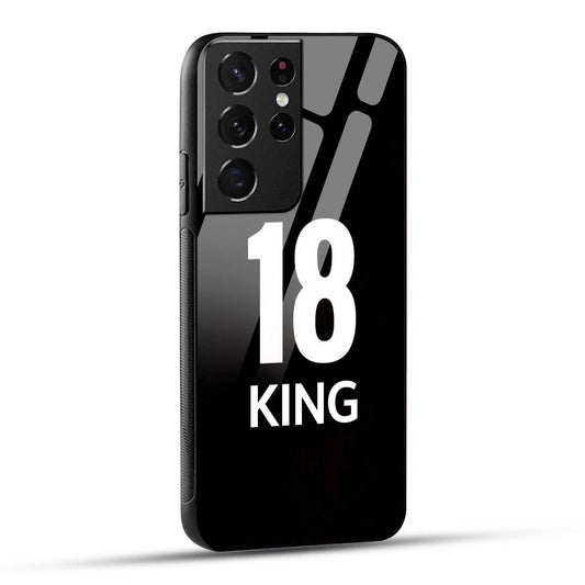 Samsung Galaxy S21 Ultra 5G King number 18 Printed Glass Case