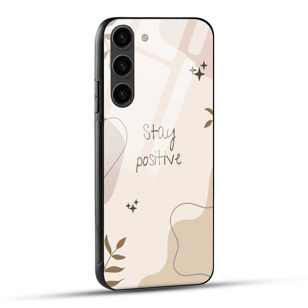 Samsung Galaxy S23 5G Back Cover Cream Beige Aesthetic Printed Glass Case