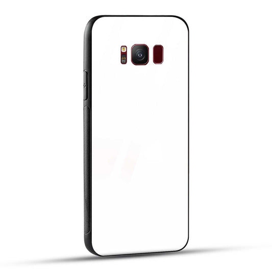Samsung Galaxy S8 Back Cover Plain White Printed Glass Case