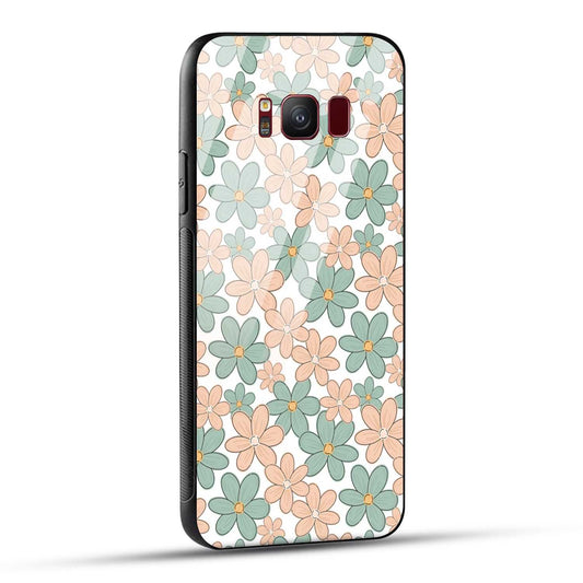 Samsung Galaxy S8 Back Cover Aesthetic Flowers Printed Glass Case