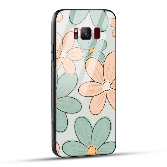 Samsung Galaxy S8 Back Cover Aesthetic Flower Printed Glass Case