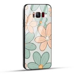 Samsung Galaxy S8 Back Cover Aesthetic Flower Printed Glass Case