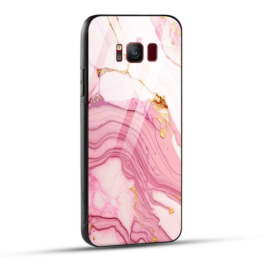 Samsung Galaxy S8 Back Cover Pink Marble Printed Glass Case