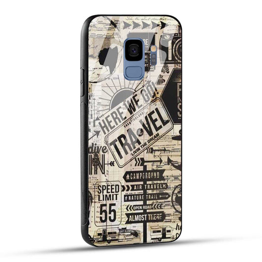 Samsung Galaxy S9 Back Cover Here We Go Travel Printed Glass Case