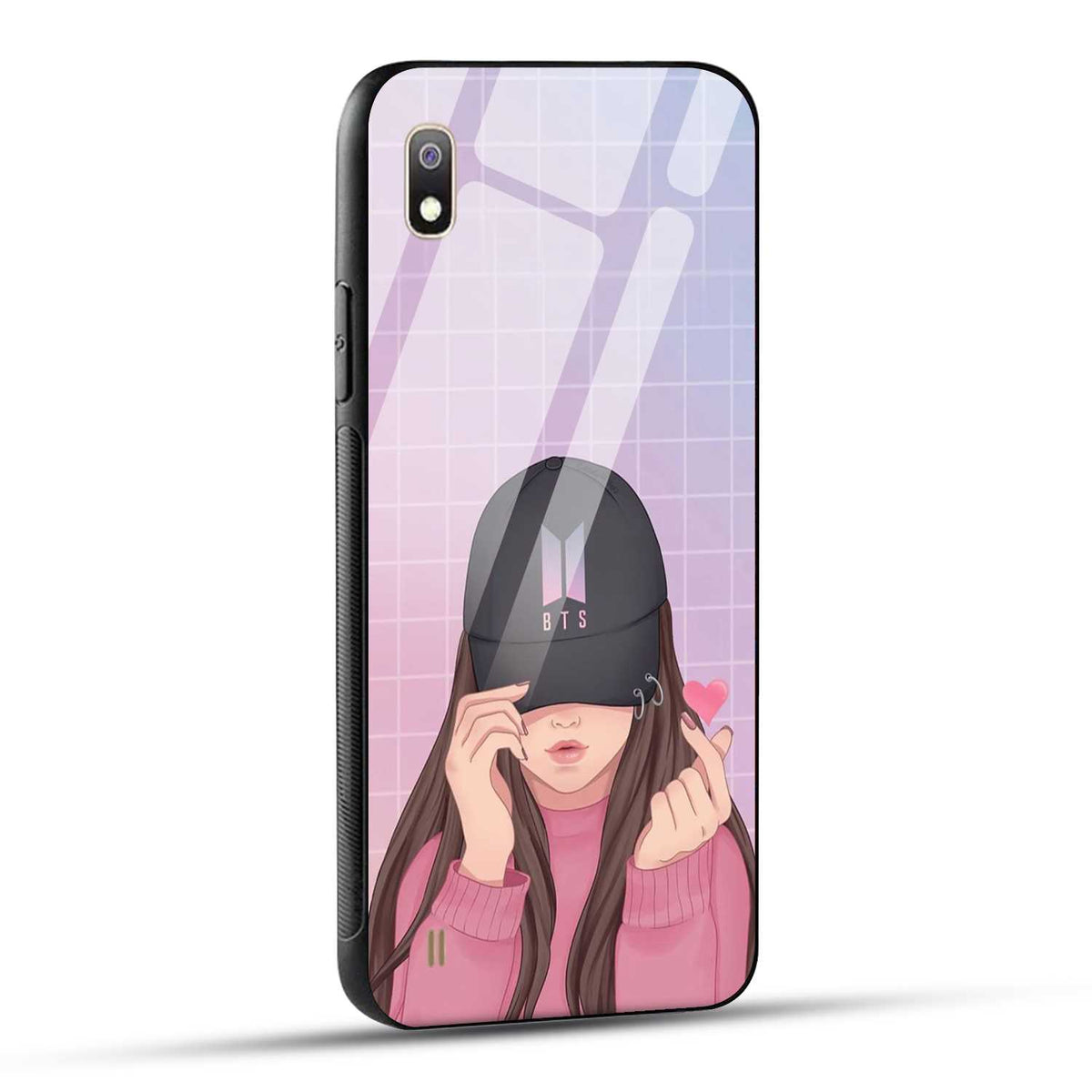 Samsung Galaxy A10 Back Cover Cap Girl Printed Glass Case