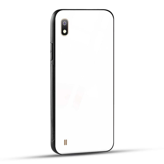 Samsung Galaxy A10 Back Cover Plain White Printed Glass Case