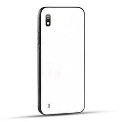 Samsung Galaxy A10 Back Cover Plain White Printed Glass Case